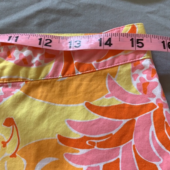 LILLY PULITZER Capris Bright PINEAPPLE/Orange 8 - Picture 5 of 7